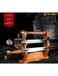 Houten bureausteun om 3 katana's op te hangen 2