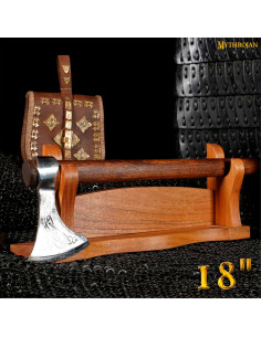 Soporte de sobremesa en madera natural  para colgar 1 espada 2
