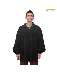 Middeleeuwse katoenen blouse model Poeta, zwart 2