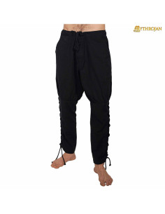 Pantalones vikingos algodón modelo Bjoan, color negro