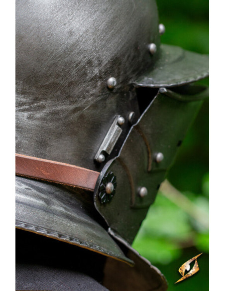 Borgoñota-Helm mit Visier aus...