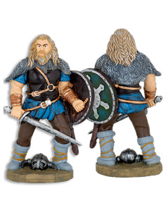 Viking krijger figuur met schild en zwaard, van hars 2
