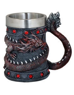 Medievaler ornamentaler Becher aus Resin mit Drachen-Design 2