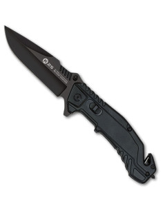 Navaja táctica de rescate K25 mango Aluminio negro