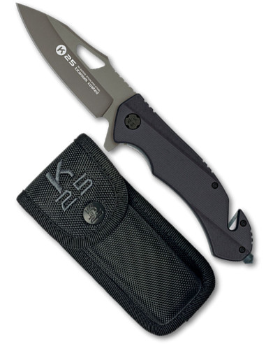 Navaja táctica de rescate K25 mango G10 negro