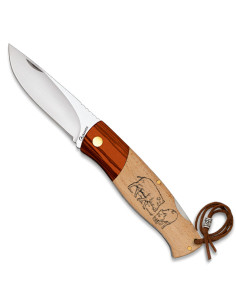 Navaja de campo Albainox mango madera diseño jabalís