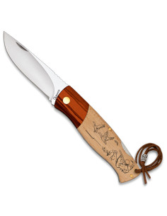 Albainox feltkniv med træhåndtag, jagtdesign