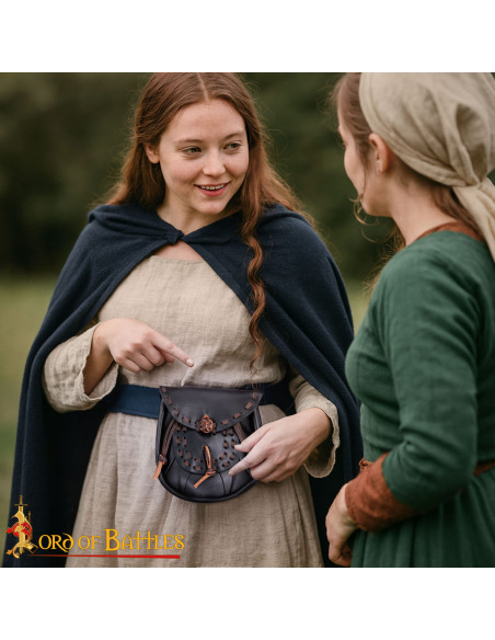 Bolso riñonera medieval cuero con...