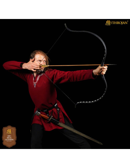 Stor sort læderhalsbånd, justerbart,...