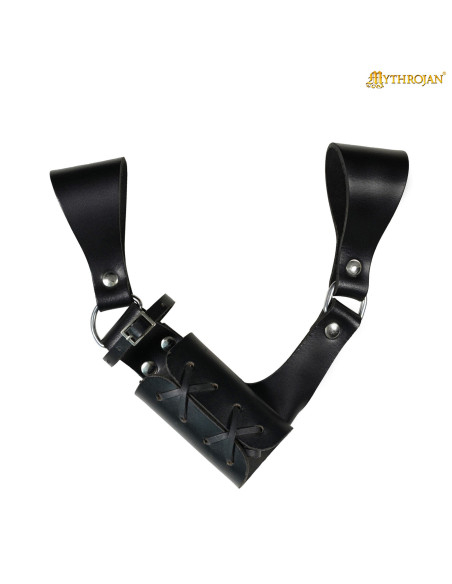 Tahalí pequeño de cuero negro...