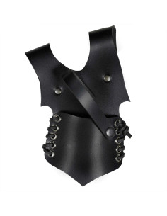 Tahalí medieval cuero negro modelo Ranger, mano izquierda