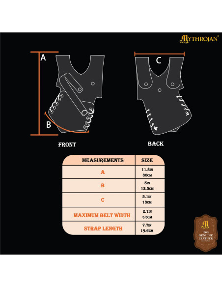 Middeleeuws zwart leren heupband...