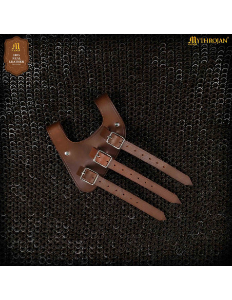 Renaissance-Gürtel aus braunem Leder,...