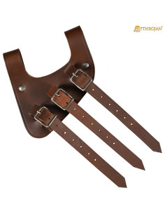 Renaissance leren riem in bruin, linkerhand 2