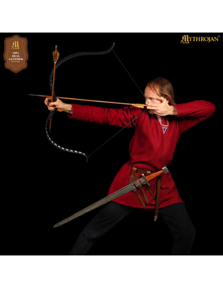 Renaissance leren riem in bruin,...