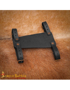 Tahalí medieval ajustable en cuero, horizontal 2