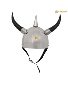 Noors helm met horens en leeuwenkap
