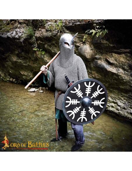 Casco vikingo con visera y cota de... Casco vikingo con visera y cota de...