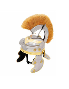 Centurionhjelm fra det romerske imperium med gul manke