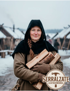 Medievaler Kapelle aus Leder im Lope-Modell, schwarz 2