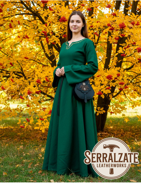 Medieval læderpose model Catalina, sort