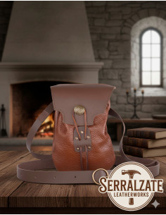 Bolso medieval guerrero celta con cinturón - Marrón