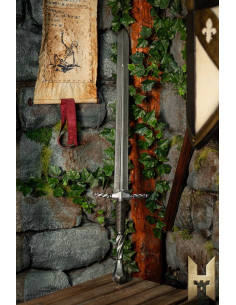 Kurzes Imperialschwert mit Stahl-Optik für LARP (102 cm).