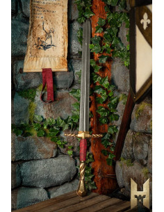 Imperial kort sværd med guldfinish til LARP (102 cm.)