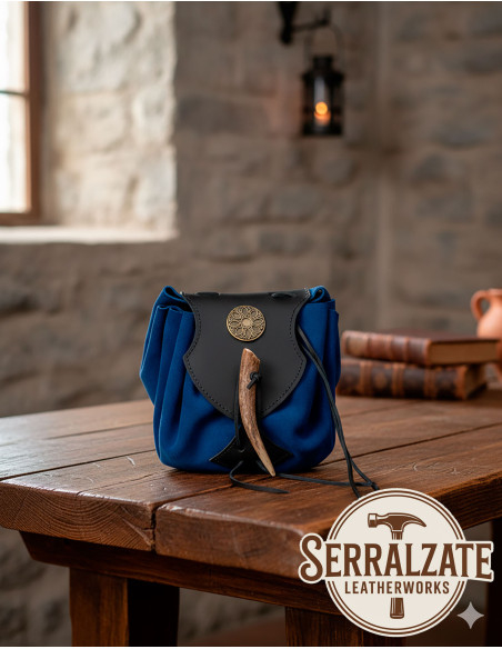 Bolso limosnera medieval cuero modelo...