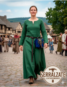 Medieval læderbæltepose model Cielo, blå farve 2