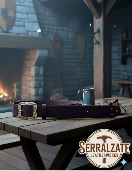 Cinturón medieval cuero modelo Mateo,...