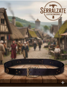 Cinturón medieval decorado Pelayo  - Negro