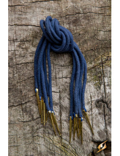 Set van 6 koorden met punten, kleur blauw