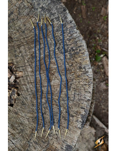 Set van 6 koorden met punten, kleur blauw 2