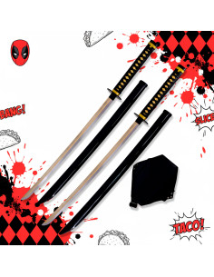 Set 2 Katanas mit Holster für den Rücken von Deadpool,... 2