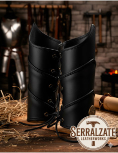 Mittelalterliche Lederarmbänder Guillermo, schwarz 2
