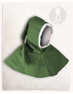 Middeleeuwse kap voor kinderen, groen van kleur