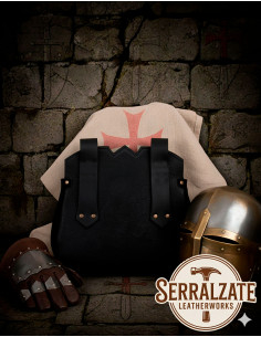 Schwarze Templer-Tasche mit Kreuz-Paté, für den Gürtel 2
