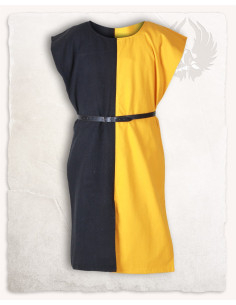 Middeleeuws tabard model Ignaz, zwart-geel