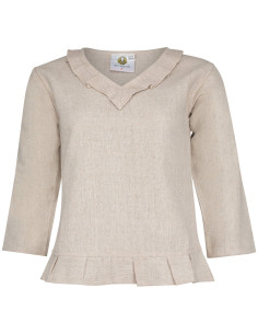 Medieval bluse i bomuld model Josefina, naturlig farve