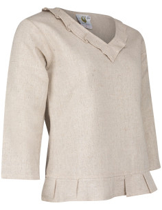 Medieval bluse i bomuld model Josefina, naturlig farve 2