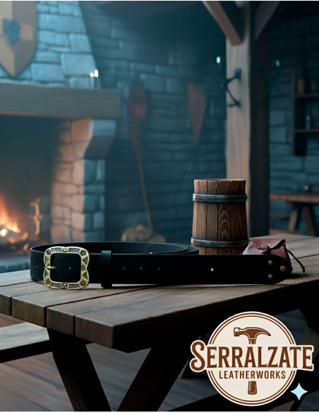Middeleeuwse leren riem model Mateo,...