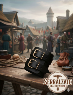 Aanpasbare middeleeuwse herenarmband in zwart, 1 stuk 2