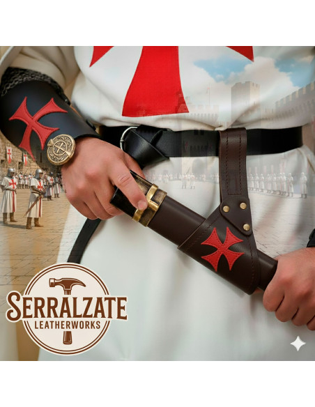 Kreuzförmiger Lederhalfter in braun:...