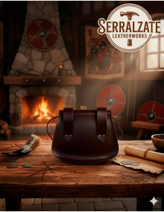 Wikingertasche mit Gjallarhorn-Horn für den Gürtel,... 2