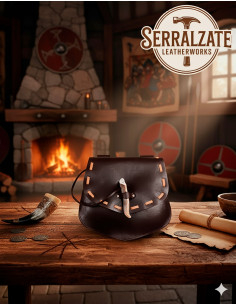 Wikingertasche mit Gjallarhorn-Horn für den Gürtel,...