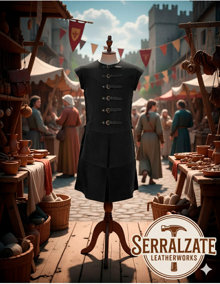 Túnica medieval Baldomero - Negro