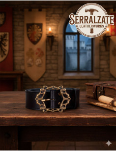 Mittelalterlicher Götfried-Gürtel aus Leder - Schwarz