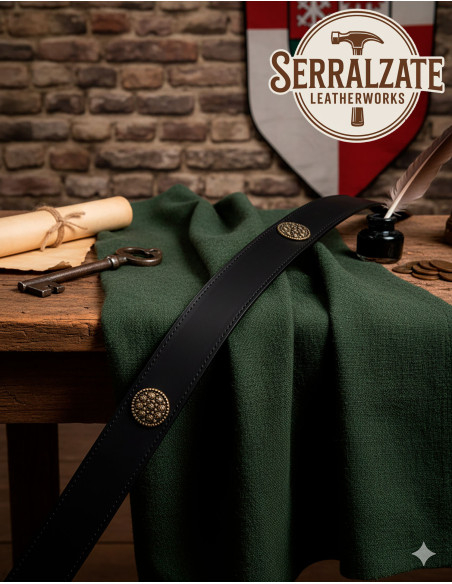 Cinturón medieval Godfrey en cuero -...