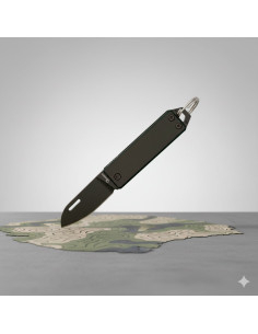 Albainox Taschenmesser Schlüsselanhänger, schwarze Klinge...
